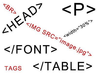 A whole bunch of HTML tags. A whole bunch of html tags.